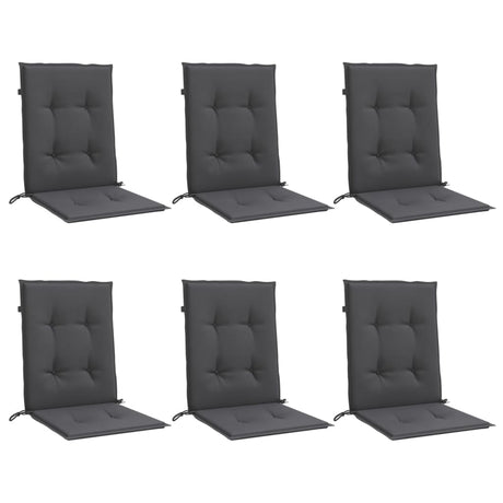 Vidaxx stolehynder 6 stk lav ryg 100x50x4 cm stof blandet antracit