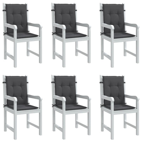 Vidaxx stolehynder 6 stk lav ryg 100x50x4 cm stof blandet antracit