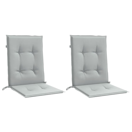 Vidaxx stolehynder 2 stk lav ryg 100x50x4 cm stof lysegrå