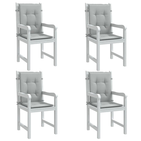 Vidaxx stolehynder 4 stk lav ryg 100x50x4 cm stof lysegrå