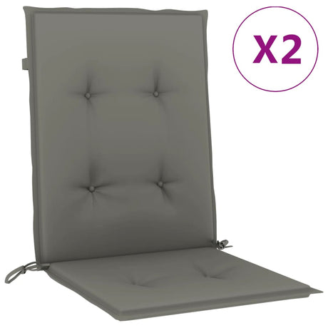 Vidaxx stolehynder 2 stk lav ryg 100x50x4 cm stof mørkegrå