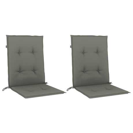 Vidaxx stolehynder 2 stk lav ryg 100x50x4 cm stof mørkegrå