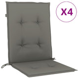 Vidaxx stolehynder 4 stk lav ryg 100x50x4 cm stof mørkegrå