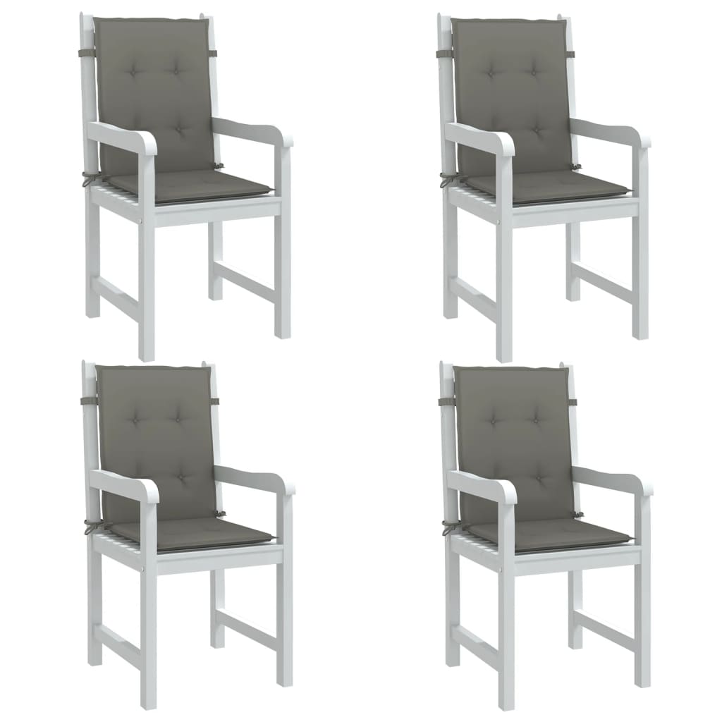 Vidaxx stolehynder 4 stk lav ryg 100x50x4 cm stof mørkegrå