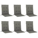 Vidaxx stolehynder 6 stk lav ryg 100x50x4 cm stof mørkegrå