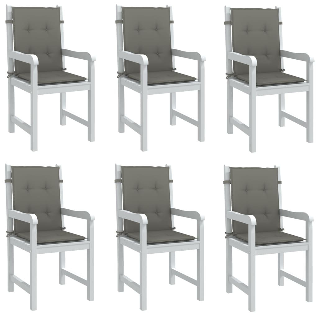 Vidaxx stolehynder 6 stk lav ryg 100x50x4 cm stof mørkegrå
