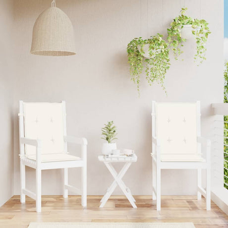 Vidaxx stolehynder 2 stk lav ryg 100x50x4 cm stof blandet creme