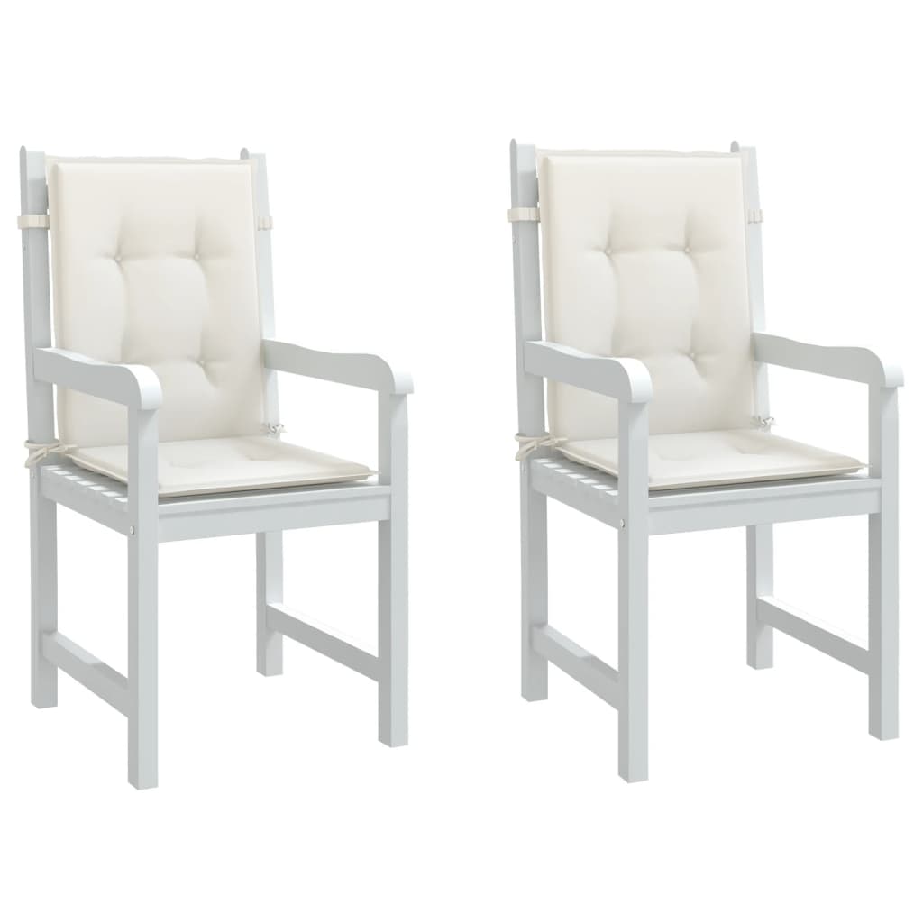 Vidaxx stolehynder 2 stk lav ryg 100x50x4 cm stof blandet creme