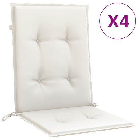 VidaXL stolehynder 4 stk lav ryg 100x50x4 cm stof blandet creme