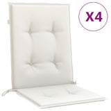 VidaXL stolehynder 4 stk lav ryg 100x50x4 cm stof blandet creme
