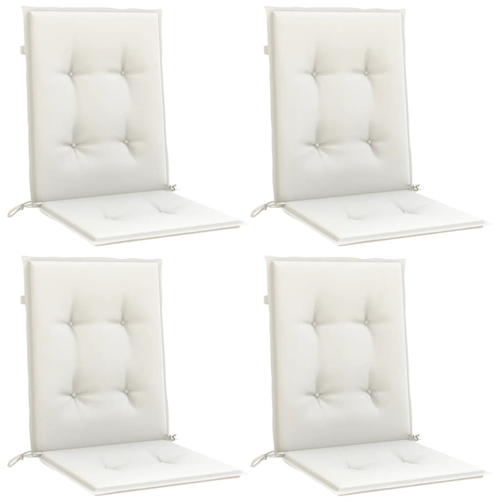 VidaXL stolehynder 4 stk lav ryg 100x50x4 cm stof blandet creme