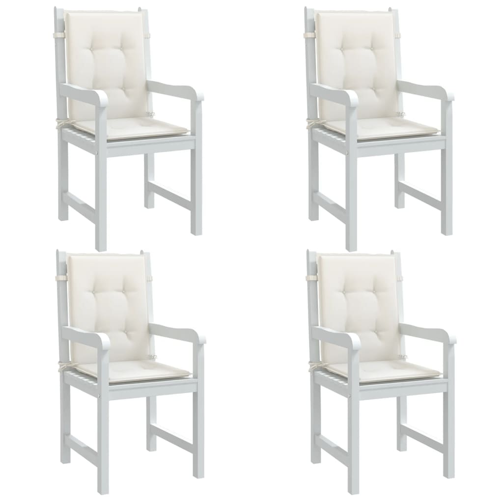 VidaXL stolehynder 4 stk lav ryg 100x50x4 cm stof blandet creme
