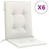 VidaXL stolehynder 6 stk lav ryg 100x50x4 cm stof blandet creme