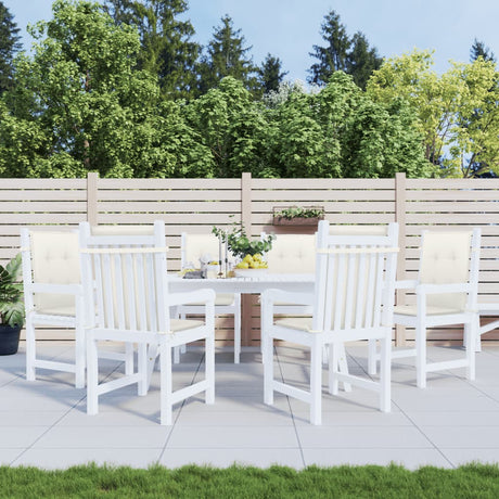 VidaXL stolehynder 6 stk lav ryg 100x50x4 cm stof blandet creme