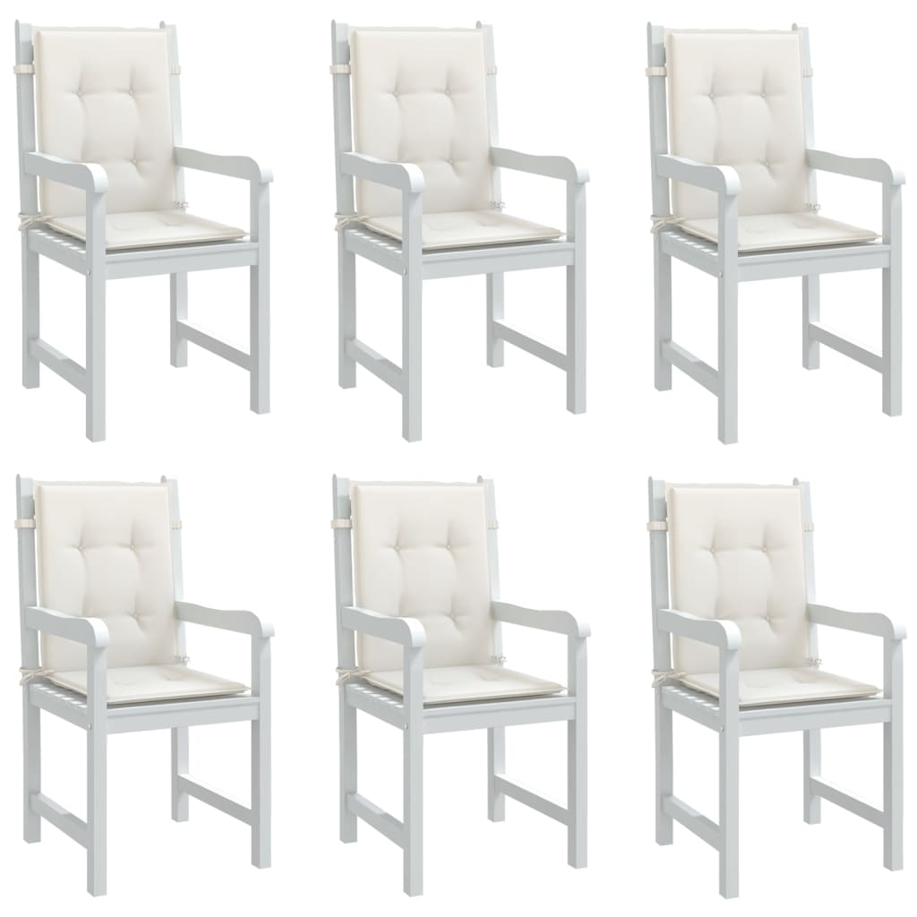 VidaXL stolehynder 6 stk lav ryg 100x50x4 cm stof blandet creme