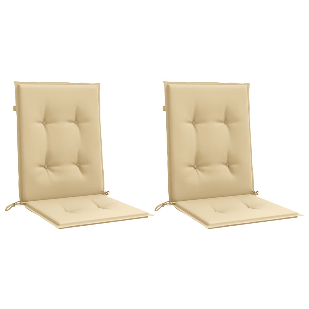 Vidaxx stolehynder 2 stk lav ryg 100x50x4 cm stof blandet beige