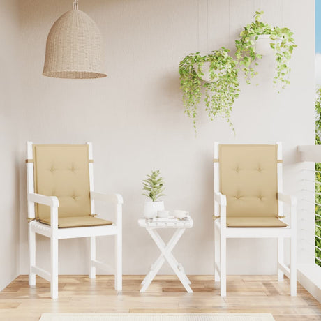 Vidaxx stolehynder 2 stk lav ryg 100x50x4 cm stof blandet beige