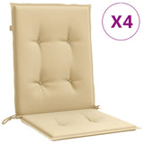 Vidaxx stolehynder 4 stk lav ryg 100x50x4 cm stof blandet beige