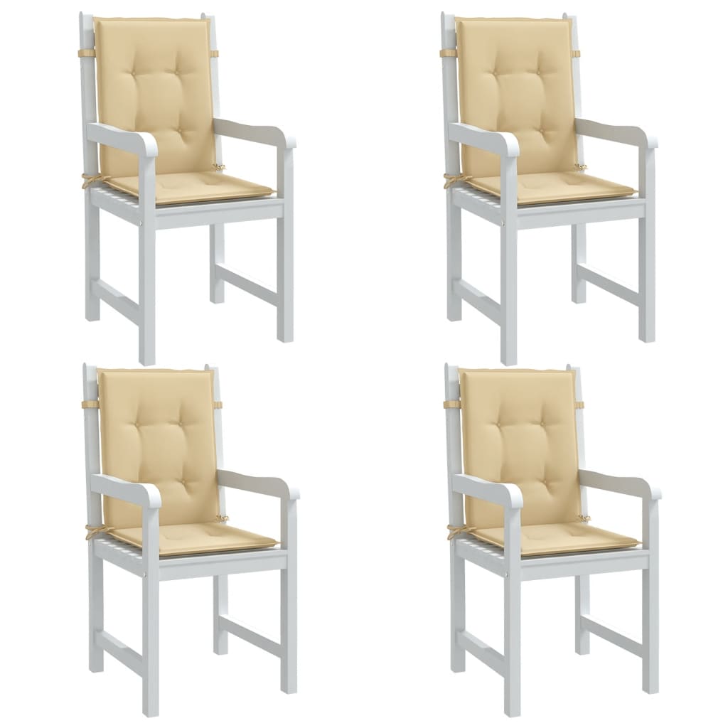Vidaxx stolehynder 4 stk lav ryg 100x50x4 cm stof blandet beige