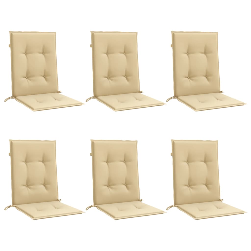 Vidaxx stolehynder 6 stk lav ryg 100x50x4 cm stof blandet beige