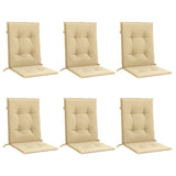 Vidaxx stolehynder 6 stk lav ryg 100x50x4 cm stof blandet beige