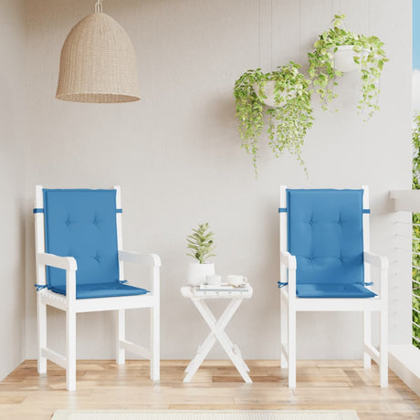 Vidaxx stolehynder 2 stk lav ryg 100x50x4 cm stof blandet blå