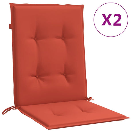 Vidaxx stolehynder 2 stk lav ryg 100x50x4 cm stof blandet rød
