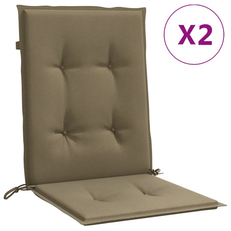 Vidaxx stolehynder 2 stk lav ryg 100x50x4 cm stof meleret taupe