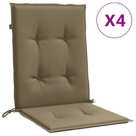 Vidaxx stolehynder 4 stk lav ryg 100x50x4 cm stof melange taupe