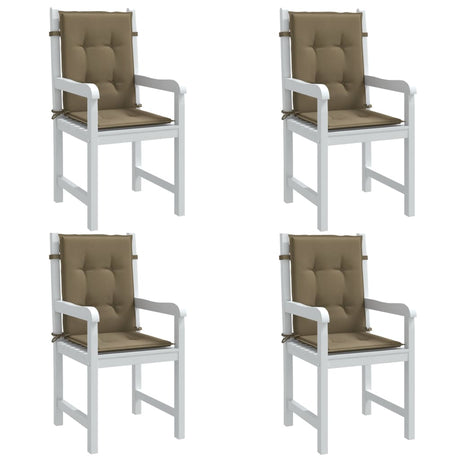 Vidaxx stolehynder 4 stk lav ryg 100x50x4 cm stof melange taupe