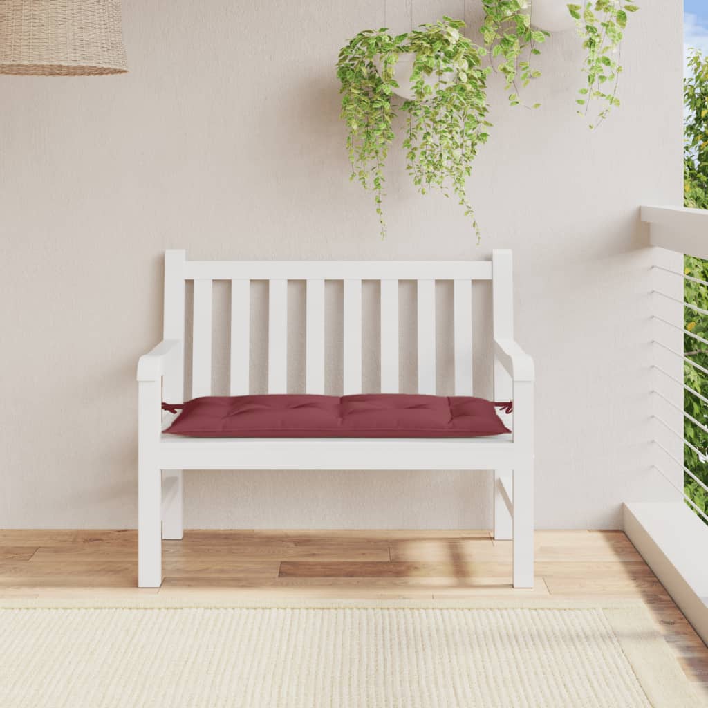 VidaXL havebænkpude 100x50x7 cm stof blandet vinrød