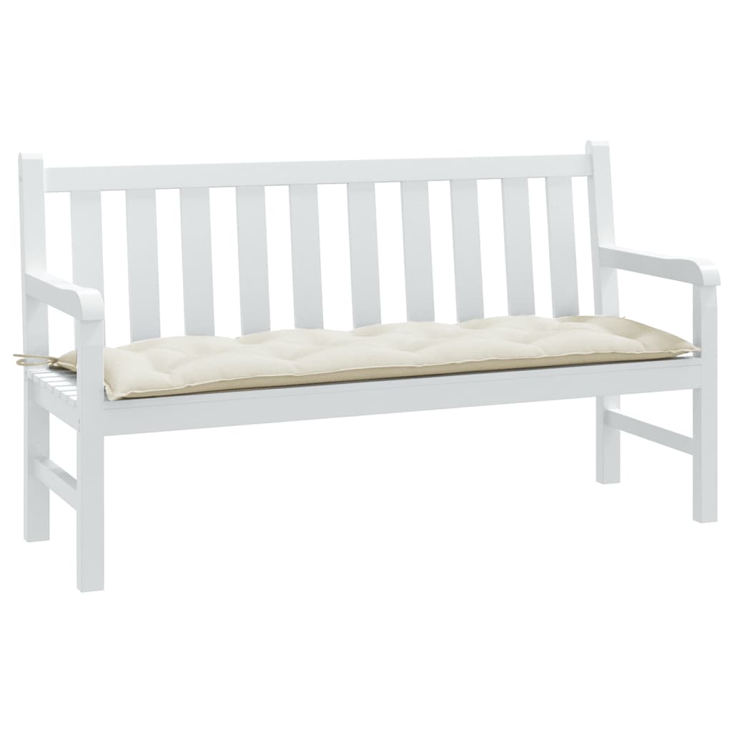 VidaXL havebænkpude 150x50x7 cm stof blandet creme