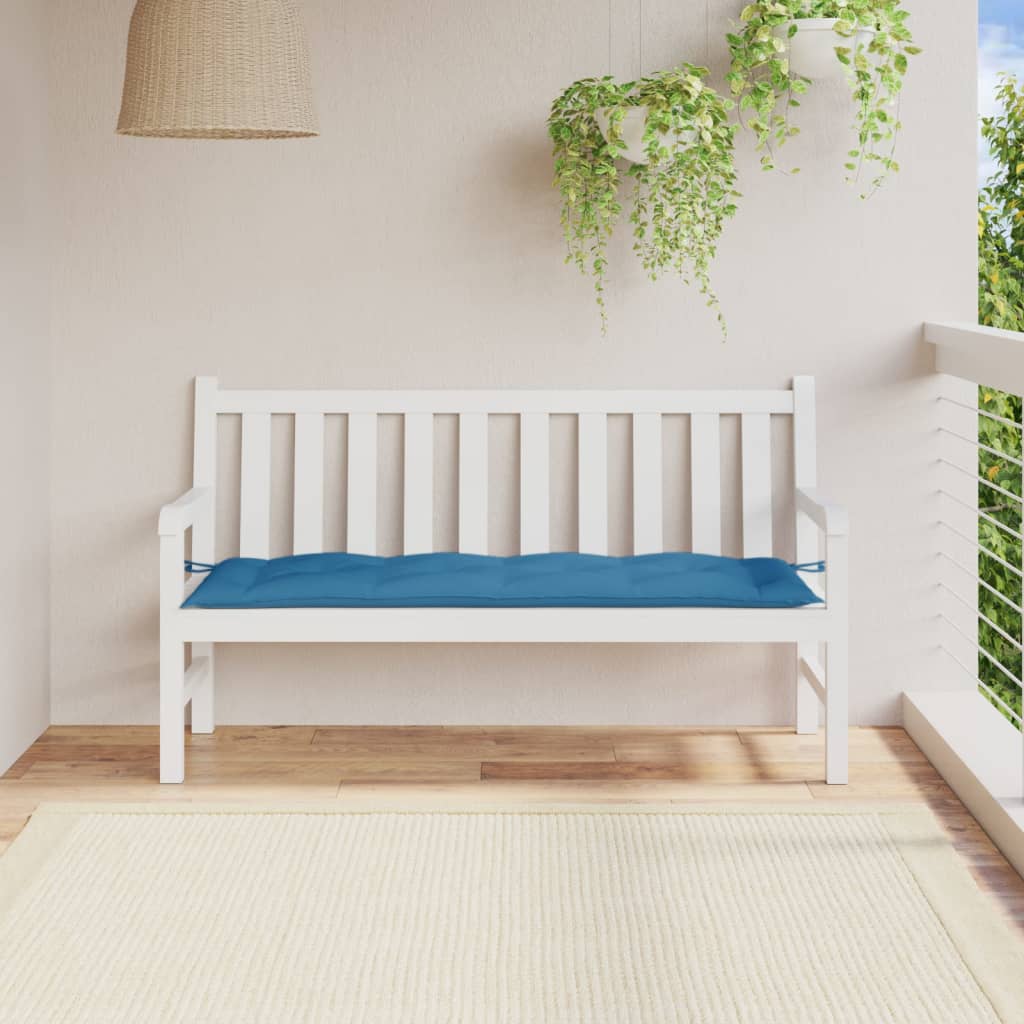 VidaXL havebænkpude 150x50x7 cm stof blandet blå