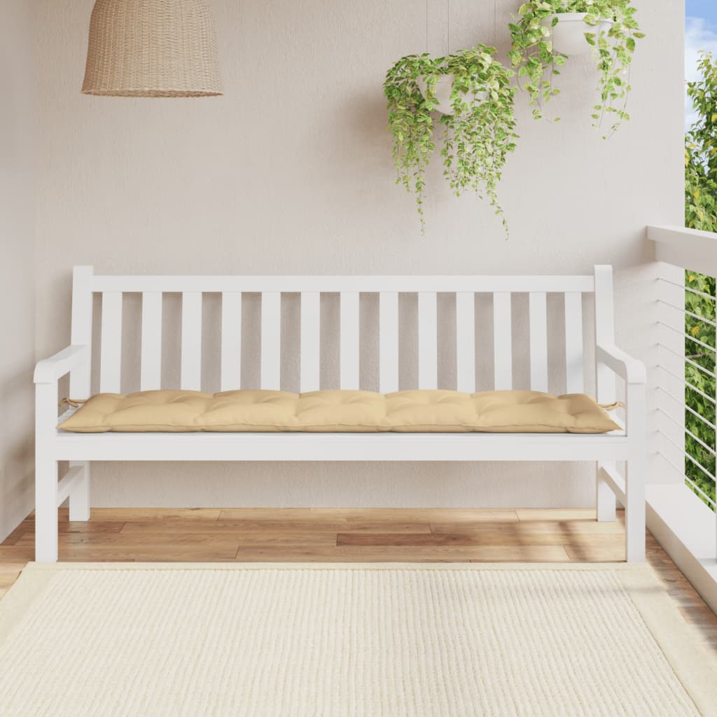 VidaXL havebænkpude 180x50x7 cm stof blandet beige