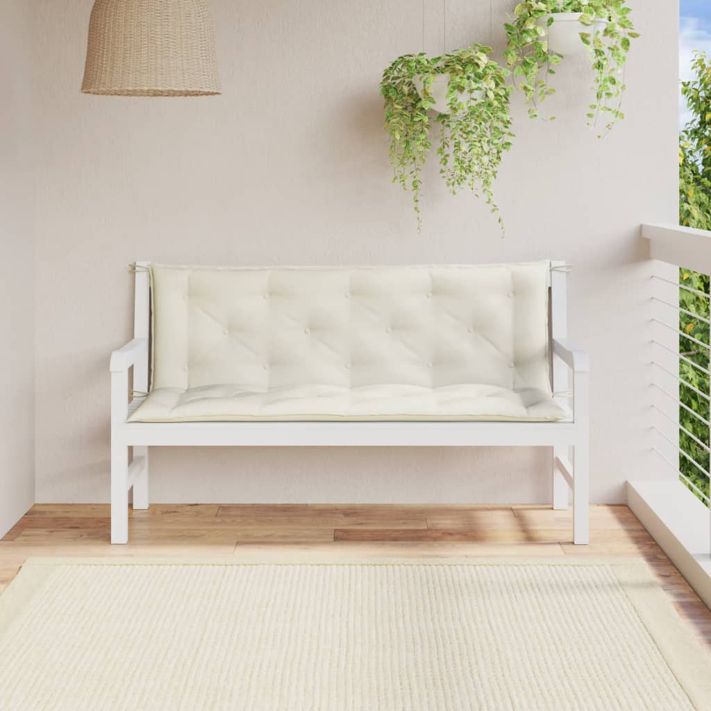 Vidaxx havebænkhynder 2 stk 150x50x7 cm stofblandet creme
