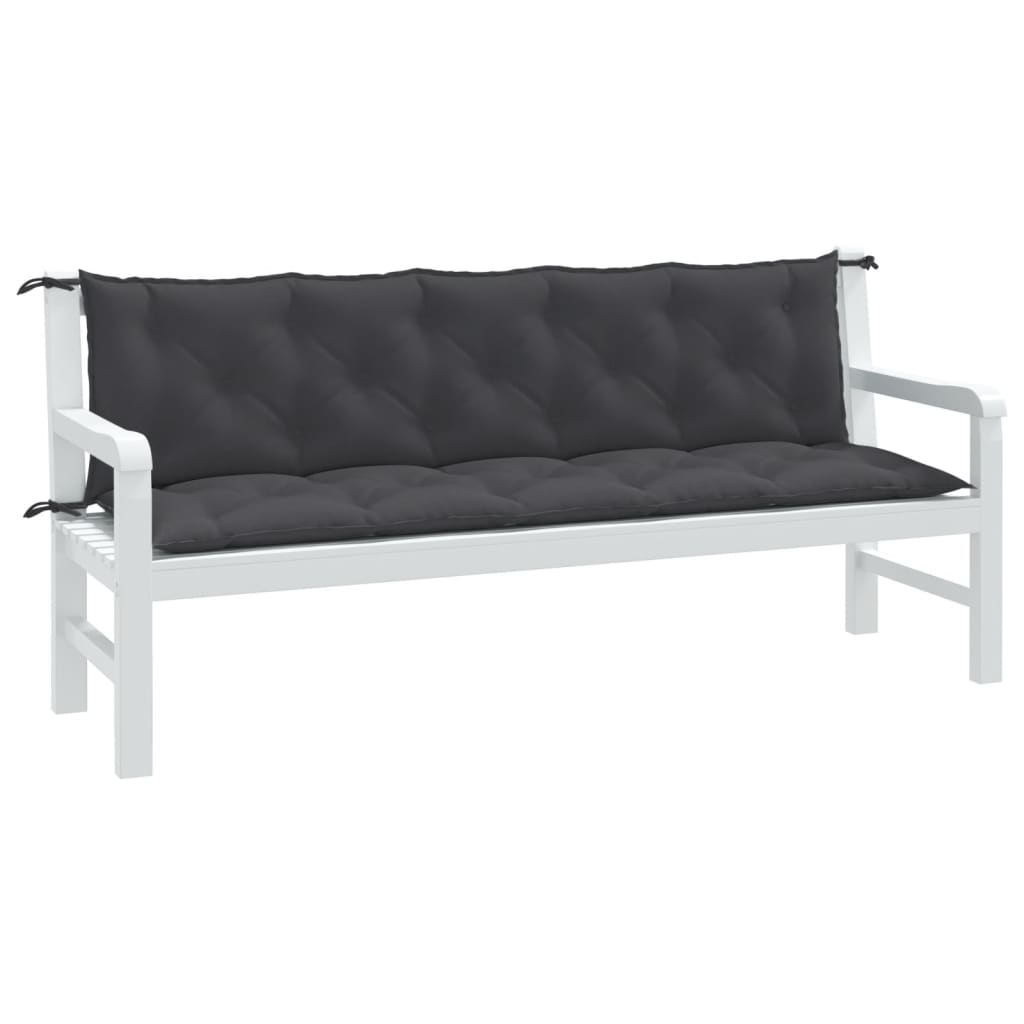 Vidaxx havebænkhynder 2 stk 180x50x7 cm stof blandet antracit