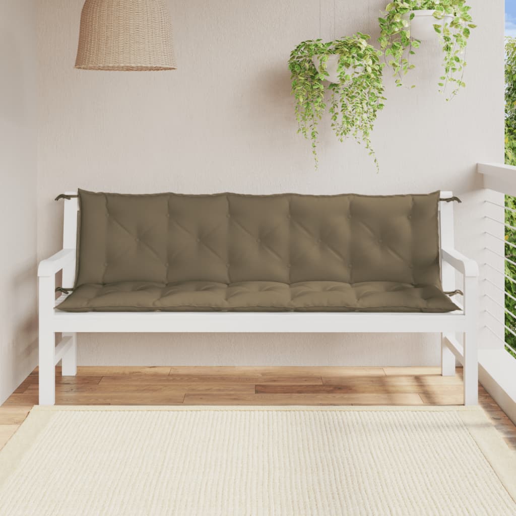Vidaxx havebænkhynder 2 stk 180x50x7 cm stof meleret taupe