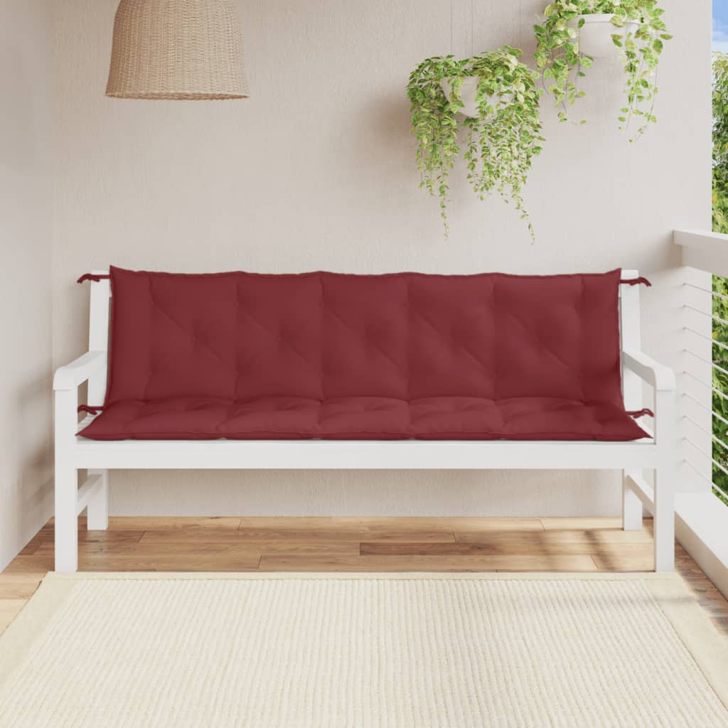 Vidaxx havebænkhynder 2 stk 180x50x7 cm stof blandet vinrød