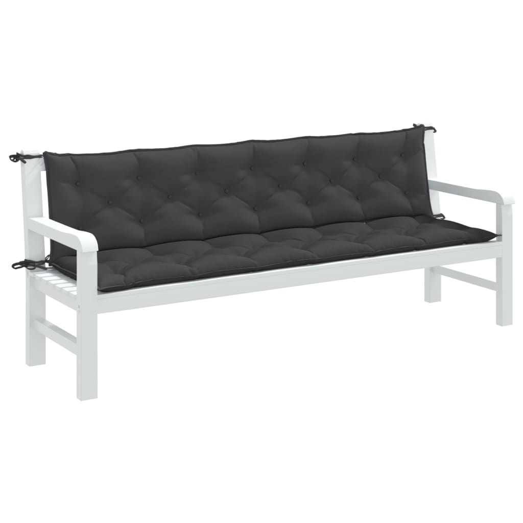 Vidaxx havebænkhynder 2 stk 200x50x7 cm stof blandet antracit farve