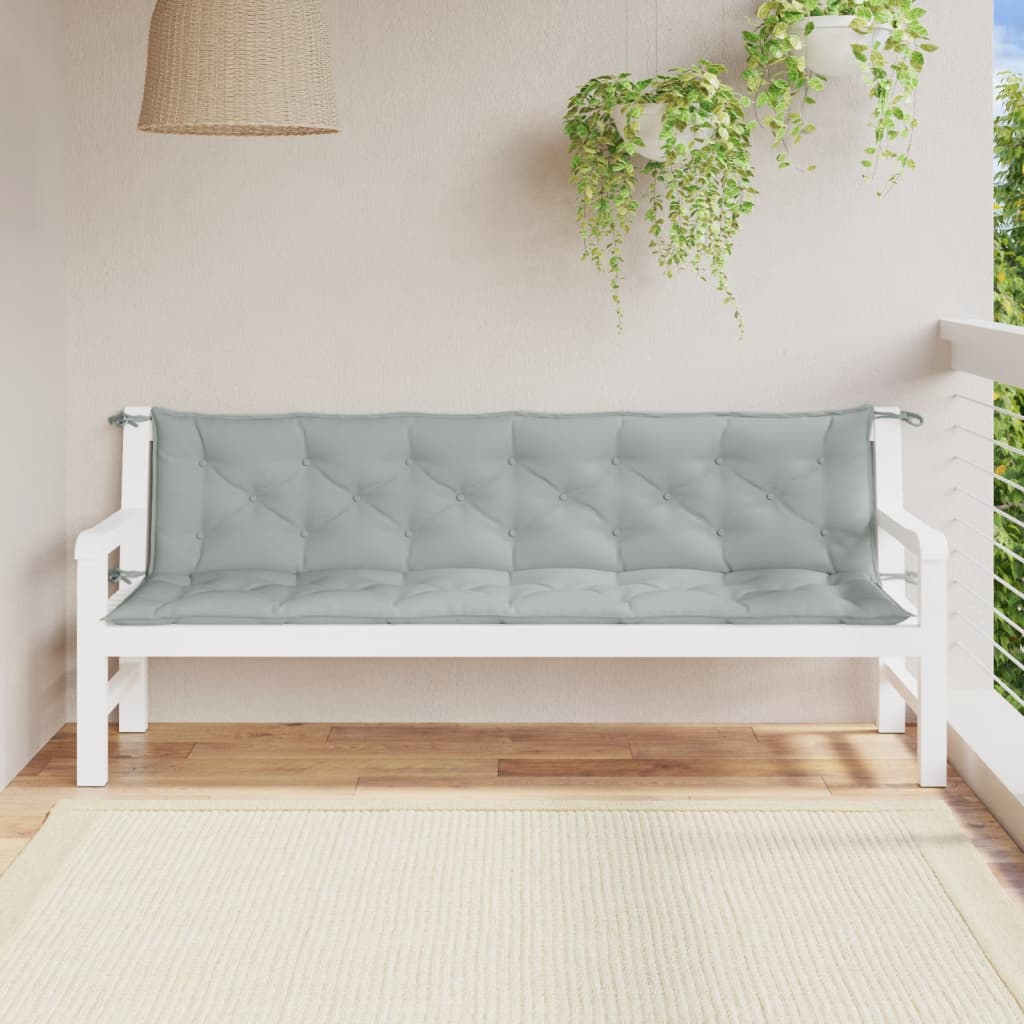 Vidaxx havebænkhynder 2 stk 200x50x7 cm stof blandet lysegrå