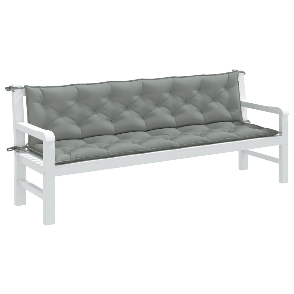 Vidaxx havebænkhynder 2 stk 200x50x7 cm stof blandet lysegrå
