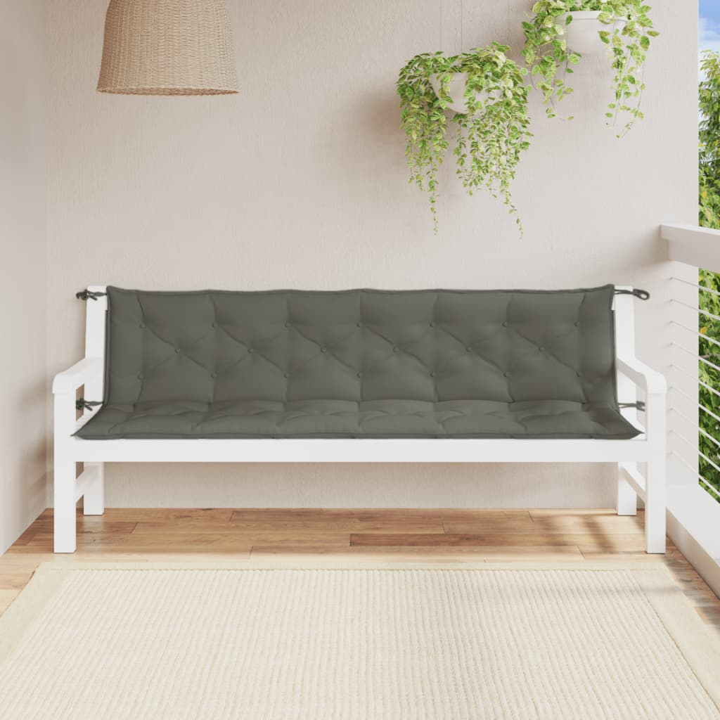 Vidaxx havebænkhynder 2 stk 200x50x7 cm stof blandet mørkegrå