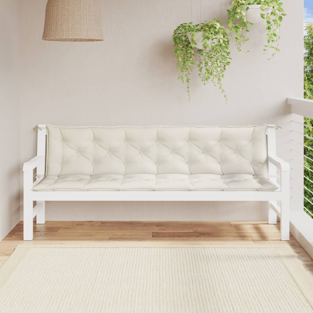 Vidaxx havebænkhynder 2 stk 200x50x7 cm stofblandet creme