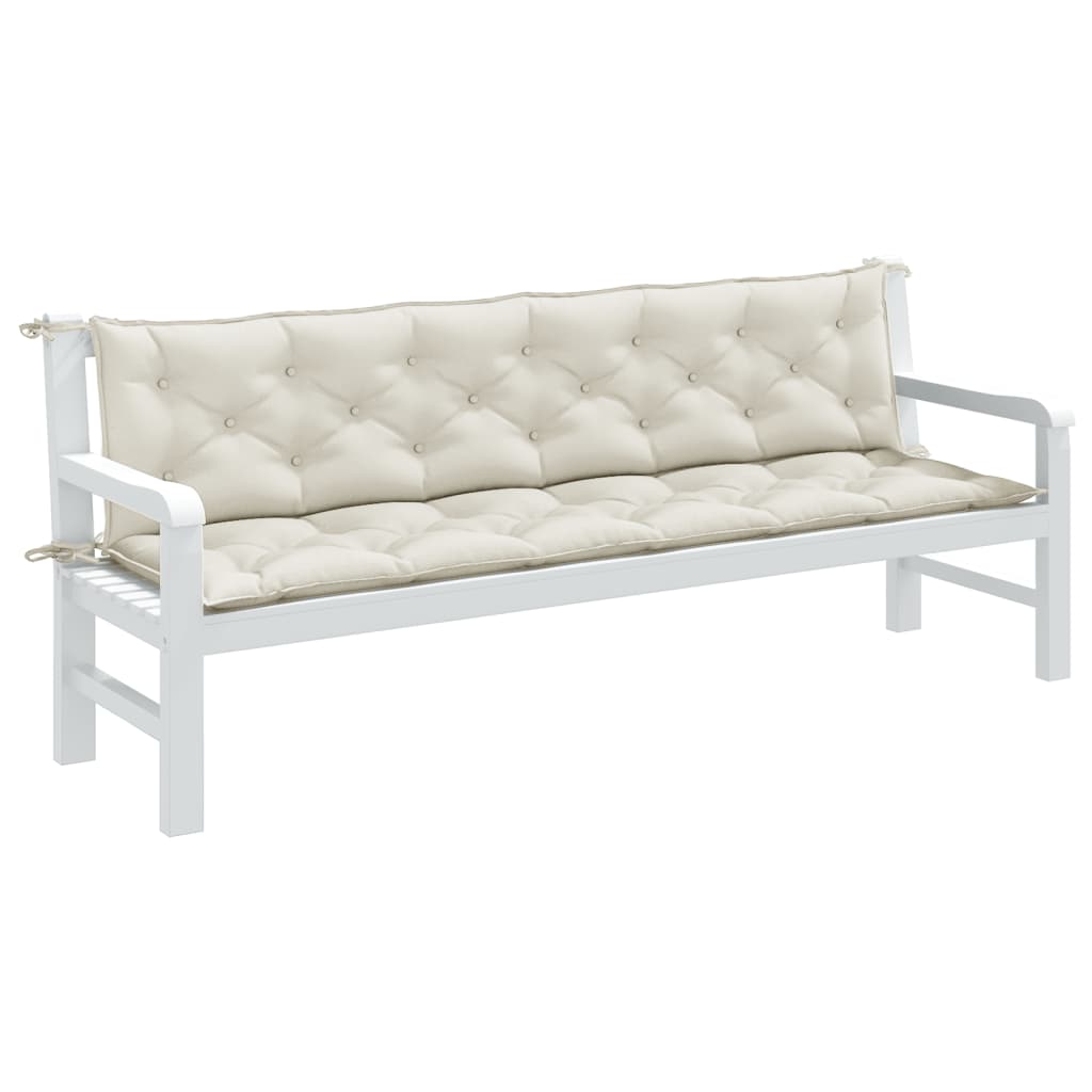 Vidaxx havebænkhynder 2 stk 200x50x7 cm stofblandet creme