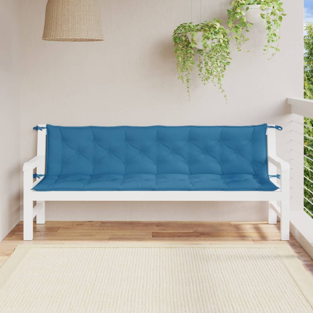 Vidaxx havebænkhynder 2 stk 200x50x7 cm stof blandet blå