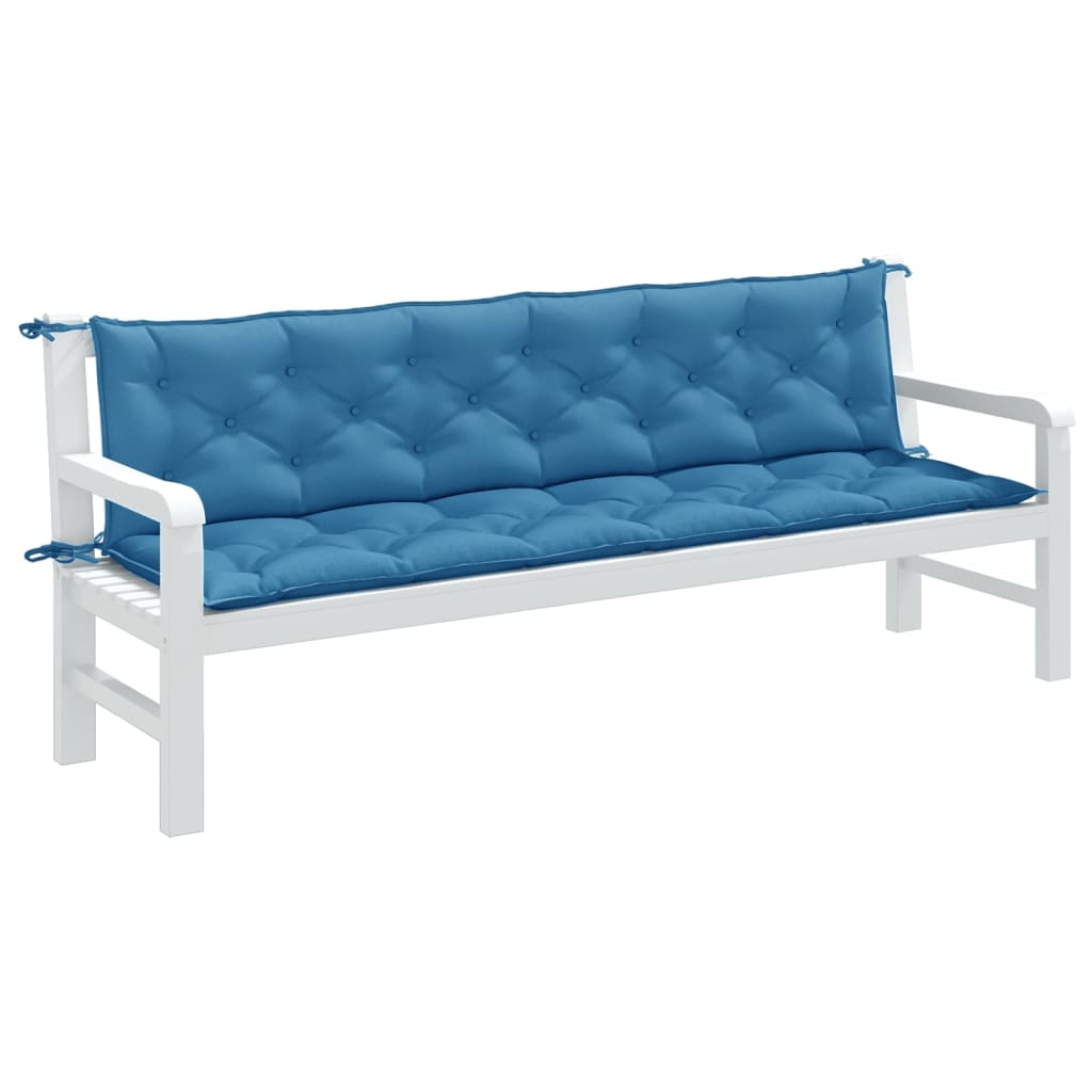 Vidaxx havebænkhynder 2 stk 200x50x7 cm stof blandet blå
