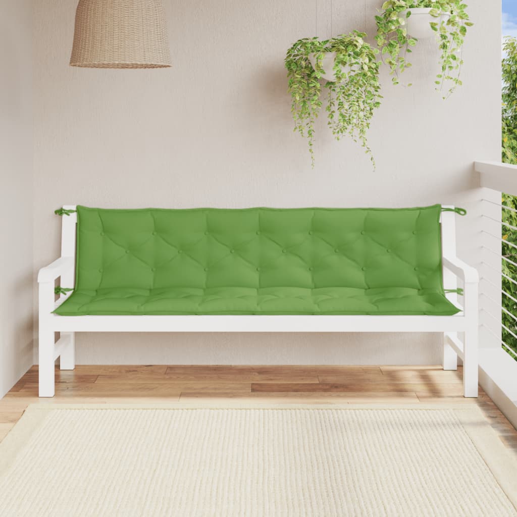Vidaxx havebænkhynder 2 stk 200x50x7 cm stof blandet grønt