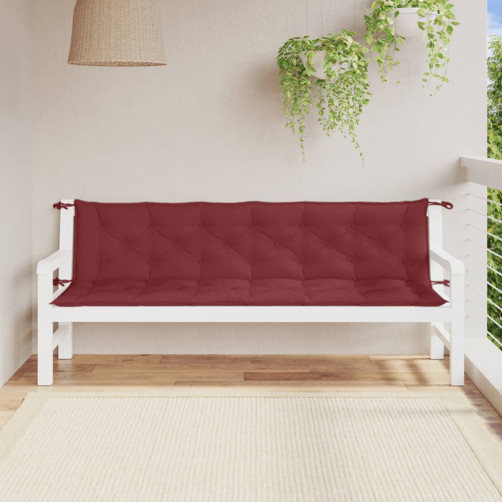 Vidaxx havebænkhynder 2 stk 200x50x7 cm stof blandet vinrød