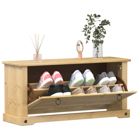 Vidaxx skoskab corona 99x32x47 cm massivt fyrretræ