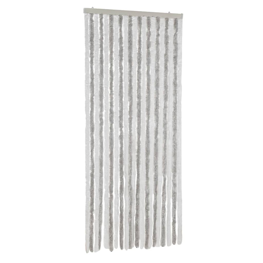Vidaxx fluegardin 90x200 cm chenille lysegrå og hvid